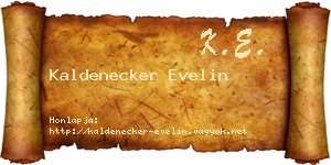 Kaldenecker Evelin névjegykártya